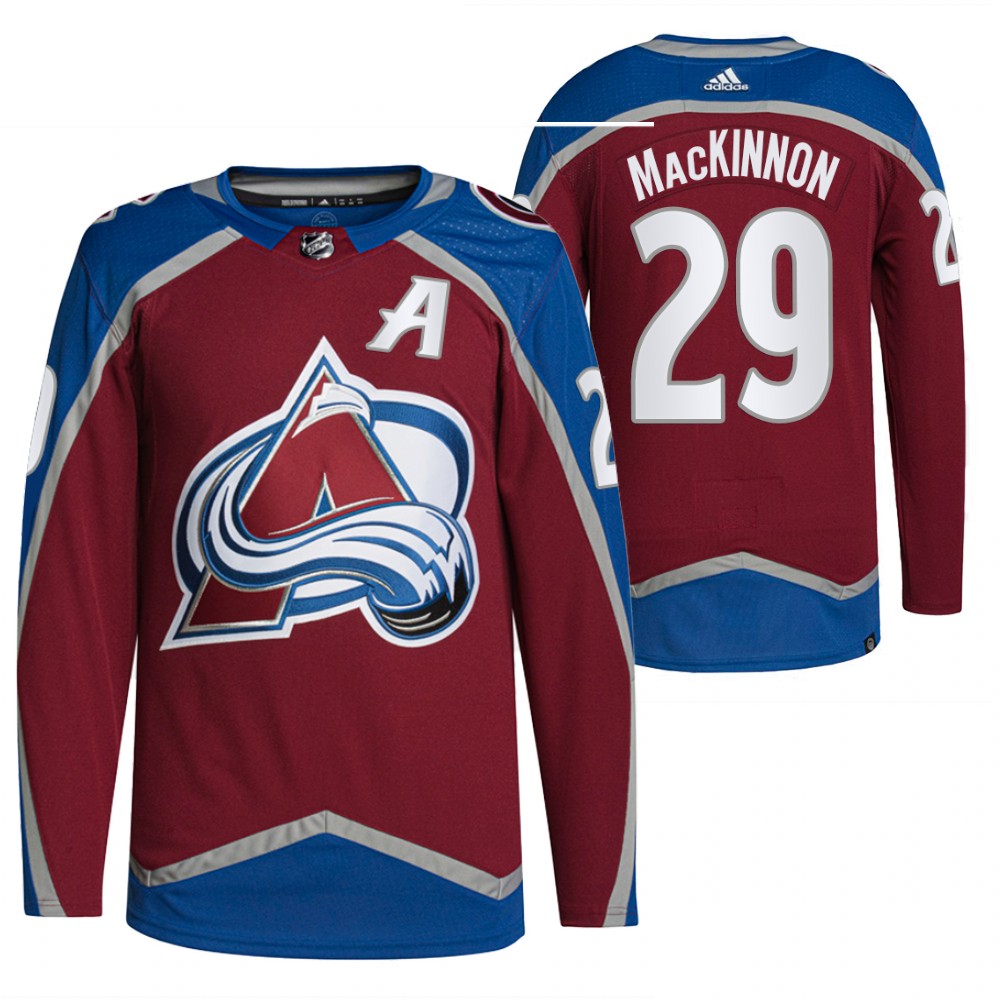 2021-22 Primegreen Authentic Colorado Avalanche Nathan MacKinnon Burgundy Home Jersey