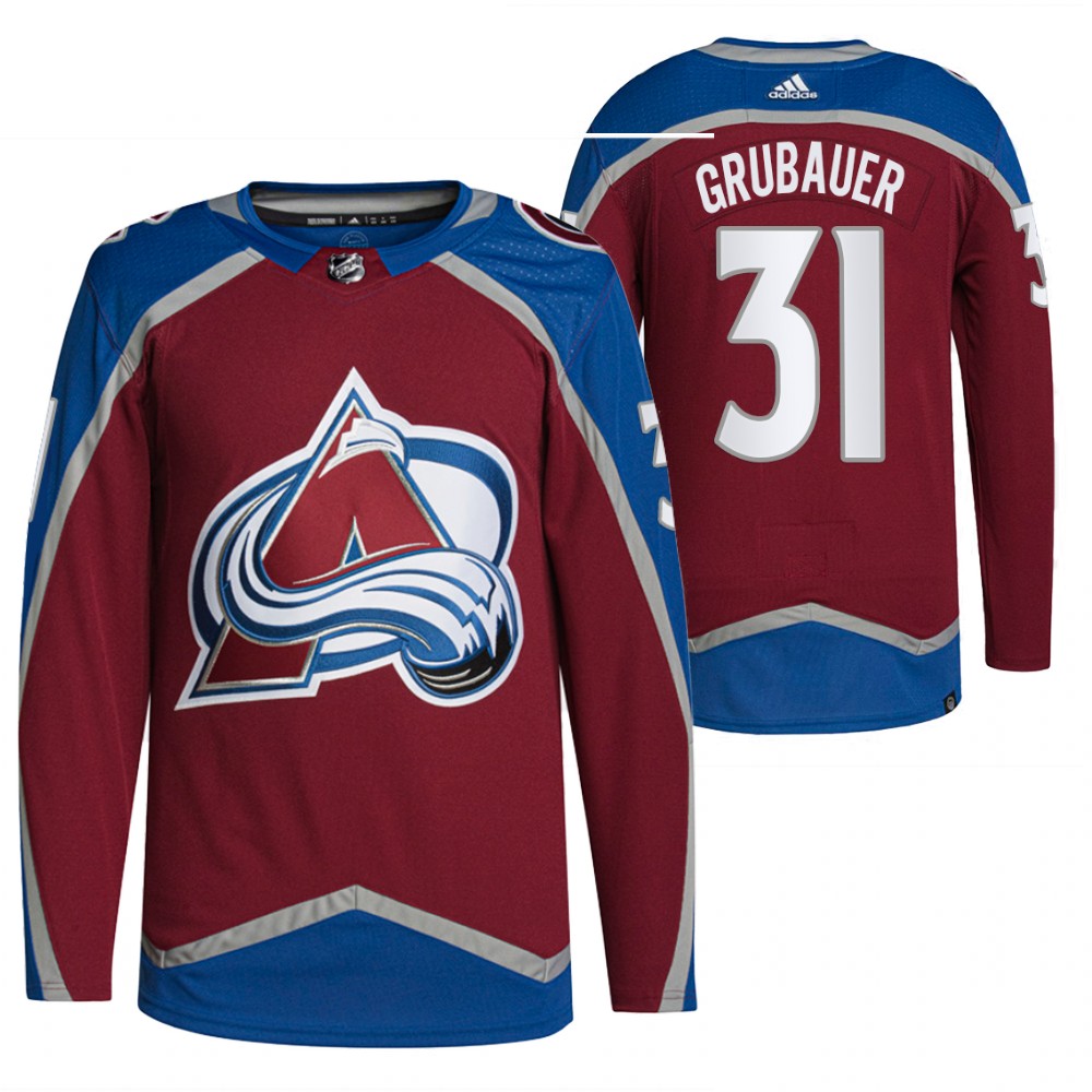 2021-22 Primegreen Authentic Colorado Avalanche Philipp Grubauer Burgundy Home Jersey