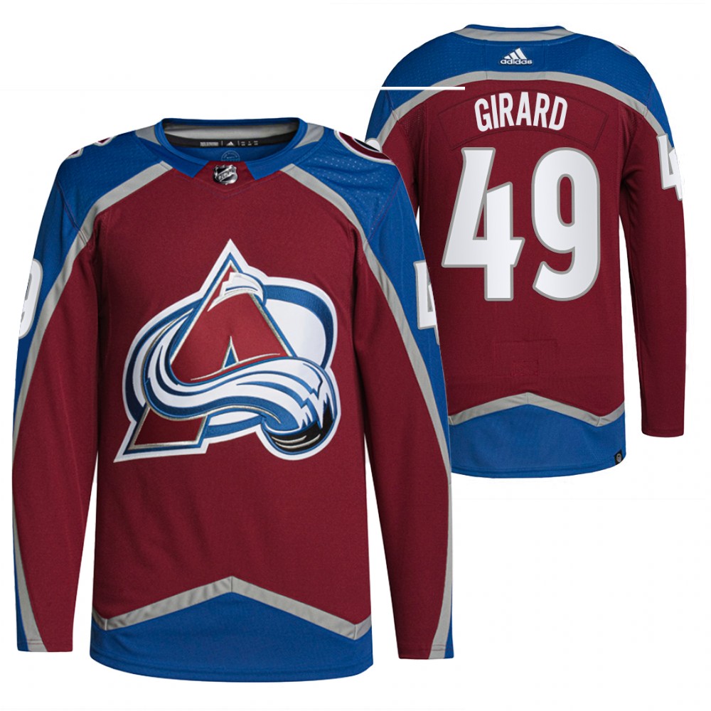 2021-22 Primegreen Authentic Colorado Avalanche Sam Girard Burgundy Home Jersey