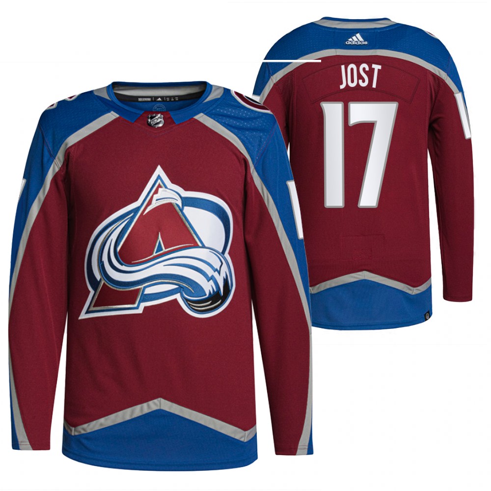 2021-22 Primegreen Authentic Colorado Avalanche Tyson Jost Burgundy Home Jersey