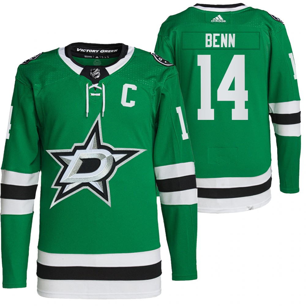2021-22 Primegreen Authentic Dallas Stars Jamie Benn Green Home Jersey