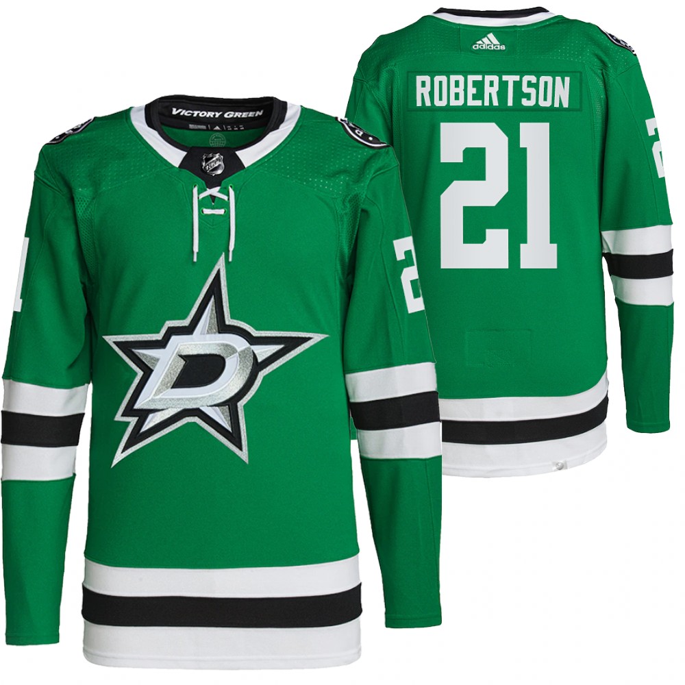 2021-22 Primegreen Authentic Dallas Stars Jason Robertson Green Home Jersey