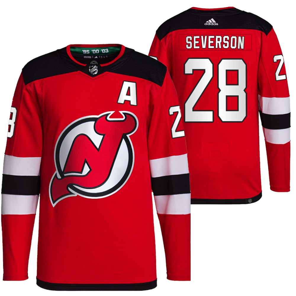 2021-22 Primegreen Authentic New Jersey Devils Damon Severson Red Home Jersey