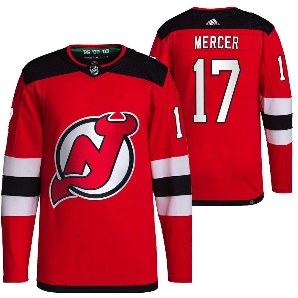 2021-22 Primegreen Authentic New Jersey Devils Dawson Mercer Red Home Jersey
