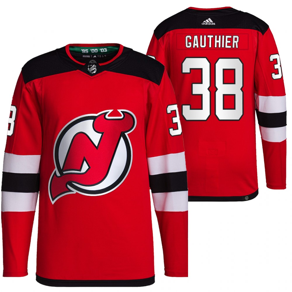 2021-22 Primegreen Authentic New Jersey Devils Frederik Gauthier Red Home Jersey