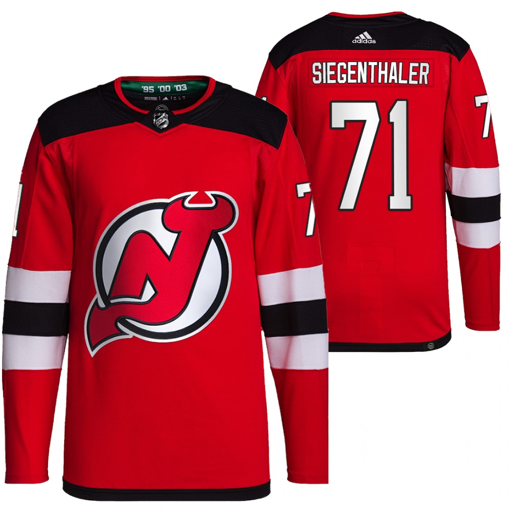 2021-22 Primegreen Authentic New Jersey Devils Jonas Siegenthaler Red Home Jersey