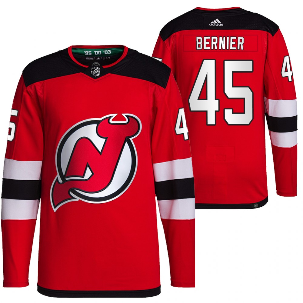 2021-22 Primegreen Authentic New Jersey Devils Jonathan Bernier Red Home Jersey