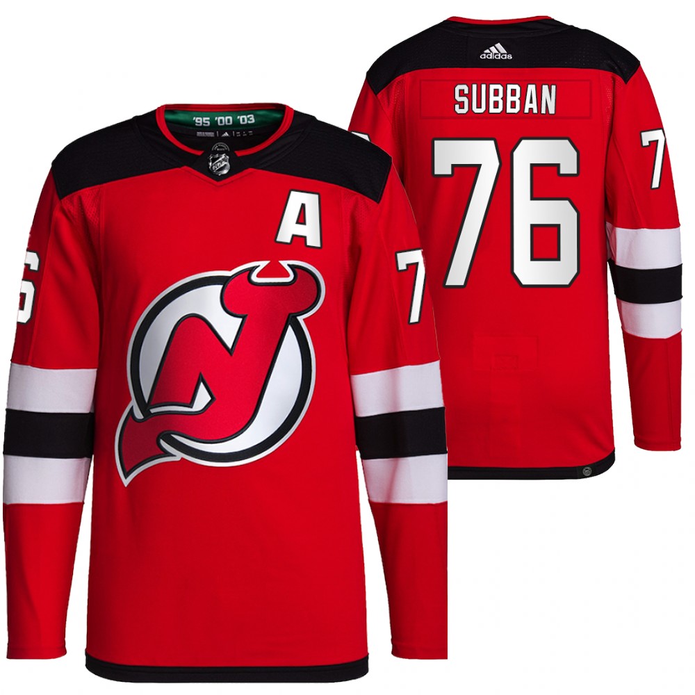 2021-22 Primegreen Authentic New Jersey Devils P.K. Subban Red Home Jersey