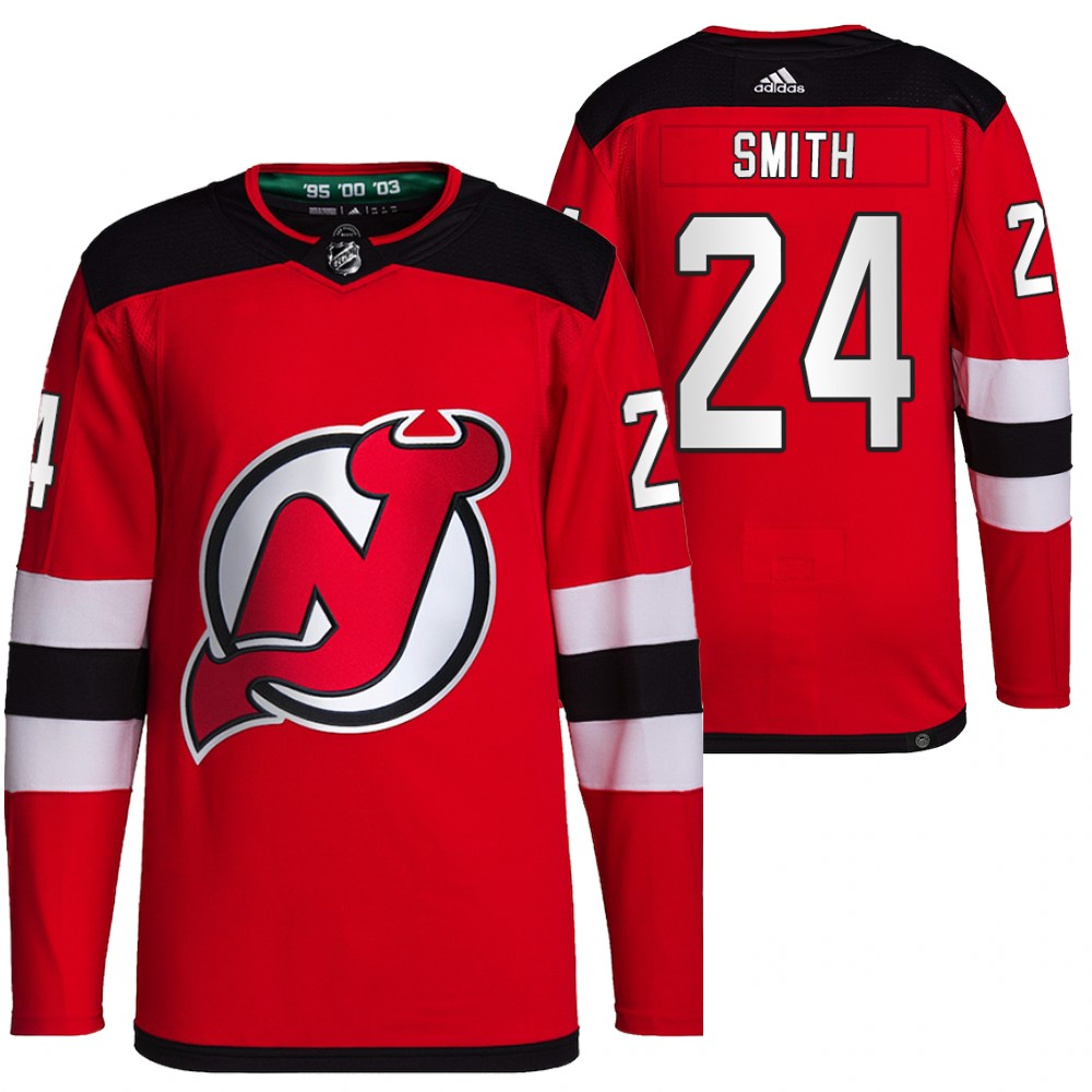 2021-22 Primegreen Authentic New Jersey Devils Ty Smith Red Home Jersey