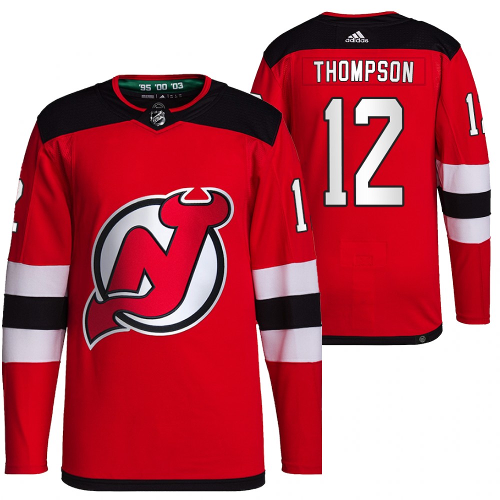 2021-22 Primegreen Authentic New Jersey Devils Tyce Thompson Red Home Jersey