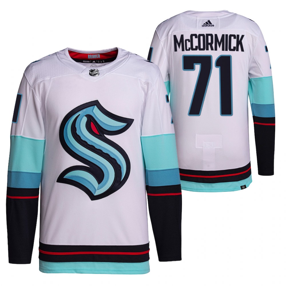 2021-22 Primegreen Authentic Seattle Kraken Max McCormick White Away Jersey