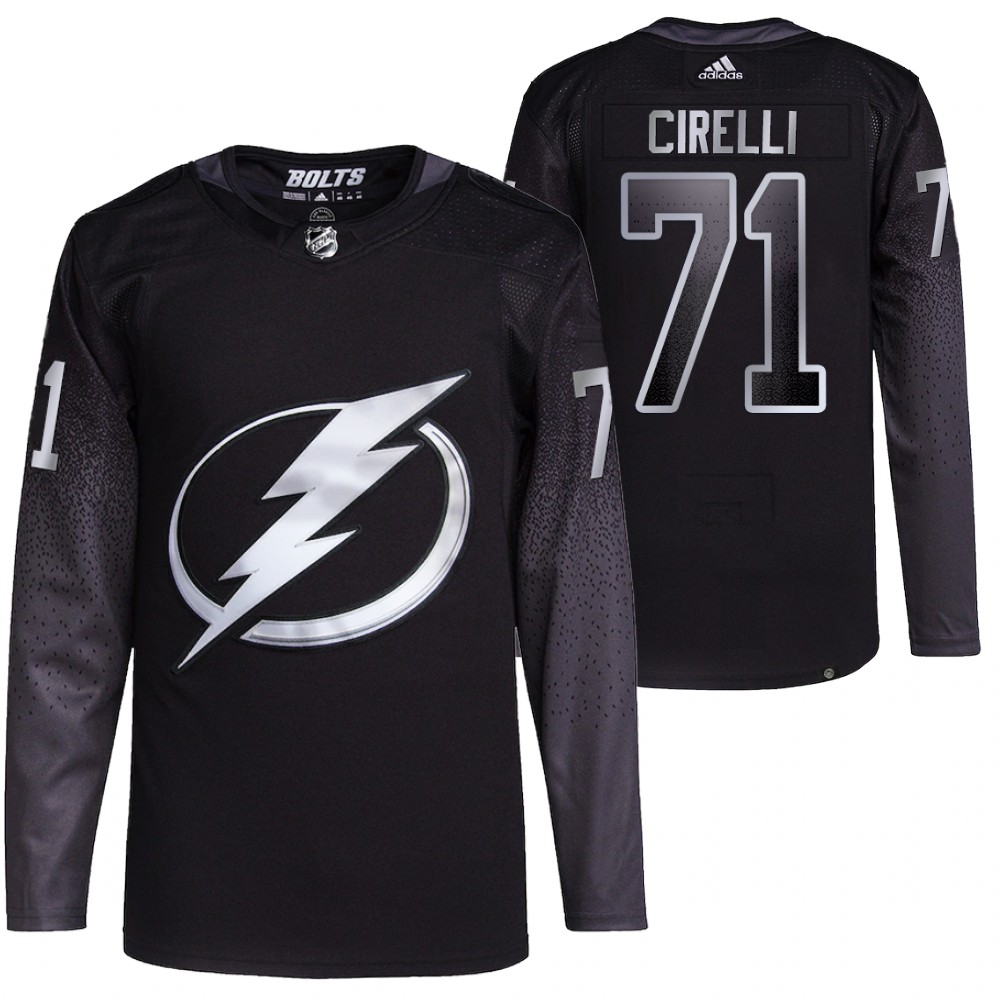 2021-22 Primegreen Authentic Tampa Bay Lightning Anthony Cirelli Black Alternate Jersey