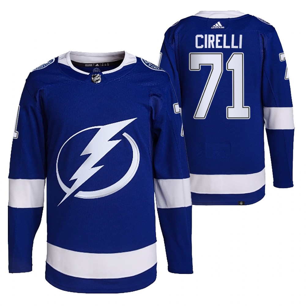 2021-22 Primegreen Authentic Tampa Bay Lightning Anthony Cirelli Blue Home Jersey