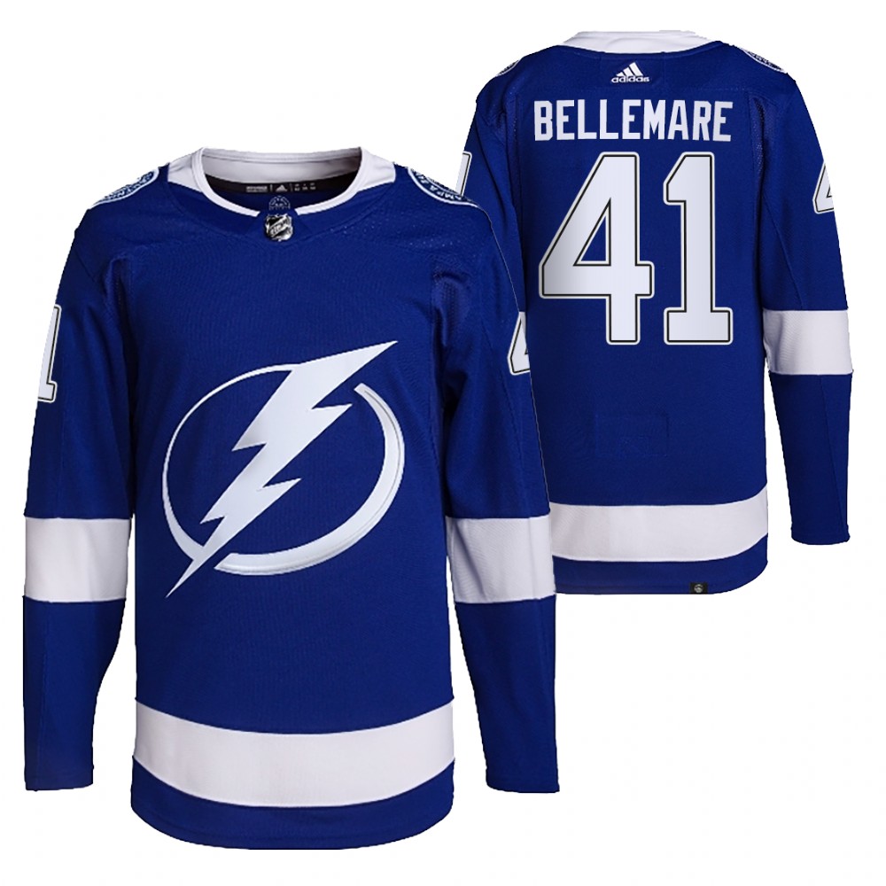2021-22 Primegreen Authentic Tampa Bay Lightning Pierre-Edouard Bellemare Blue Home Jersey