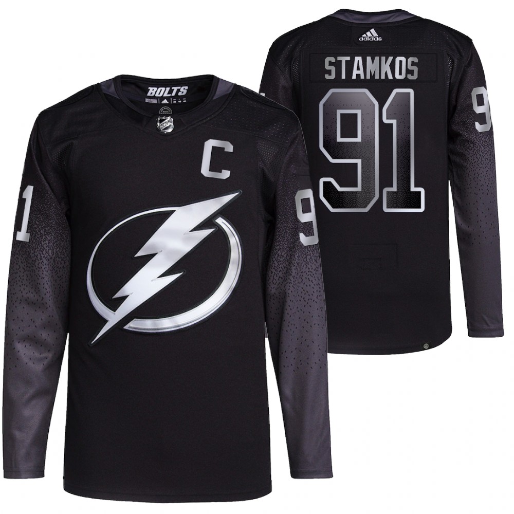 2021-22 Primegreen Authentic Tampa Bay Lightning Steven Stamkos Black Alternate Jersey