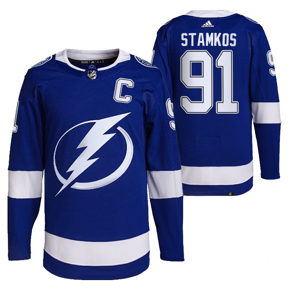 2021-22 Primegreen Authentic Tampa Bay Lightning Steven Stamkos Blue Home Jersey