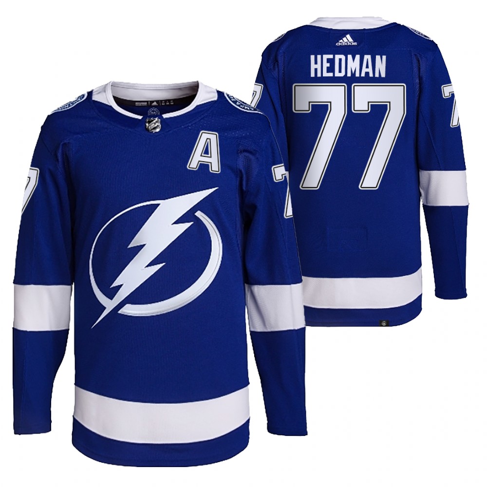 2021-22 Primegreen Authentic Tampa Bay Lightning Victor Hedman Blue Home Jersey