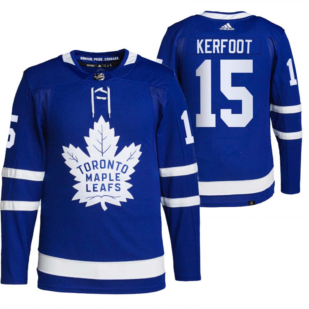 2021-22 Primegreen Authentic Toronto Maple Leafs Alexander Kerfoot Blue Home Jersey