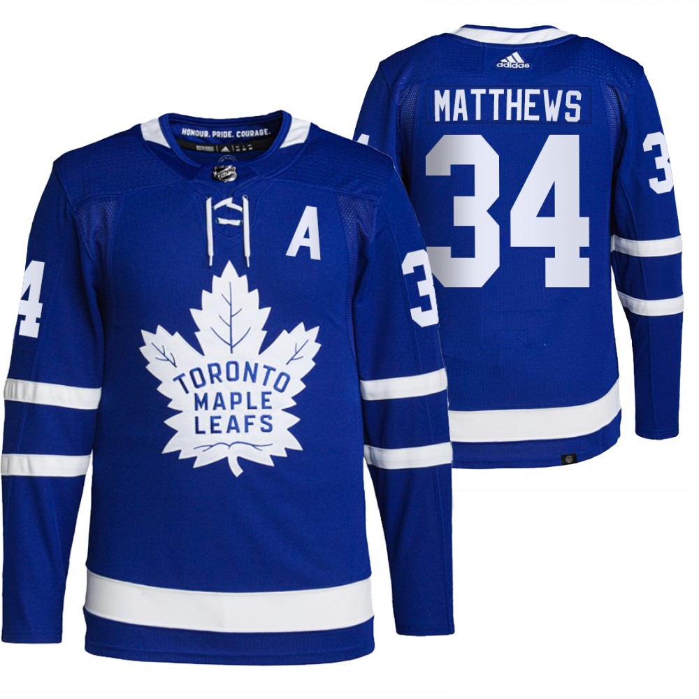 2021-22 Primegreen Authentic Toronto Maple Leafs Auston Matthews Blue Home Jersey