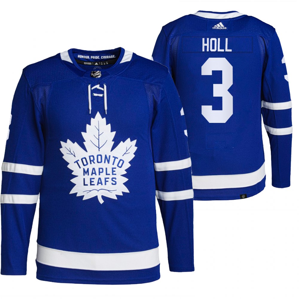 2021-22 Primegreen Authentic Toronto Maple Leafs Justin Holl Blue Home Jersey