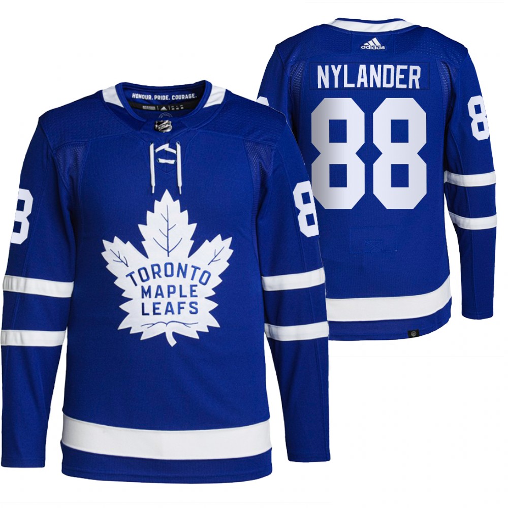 2021-22 Primegreen Authentic Toronto Maple Leafs William Nylander Blue Home Jersey