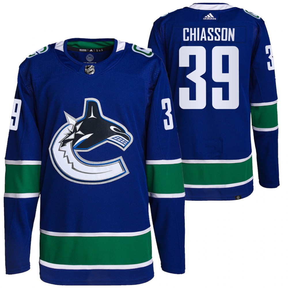 2021-22 Primegreen Authentic Vancouver Canucks Alex Chiasson Blue Home Jersey
