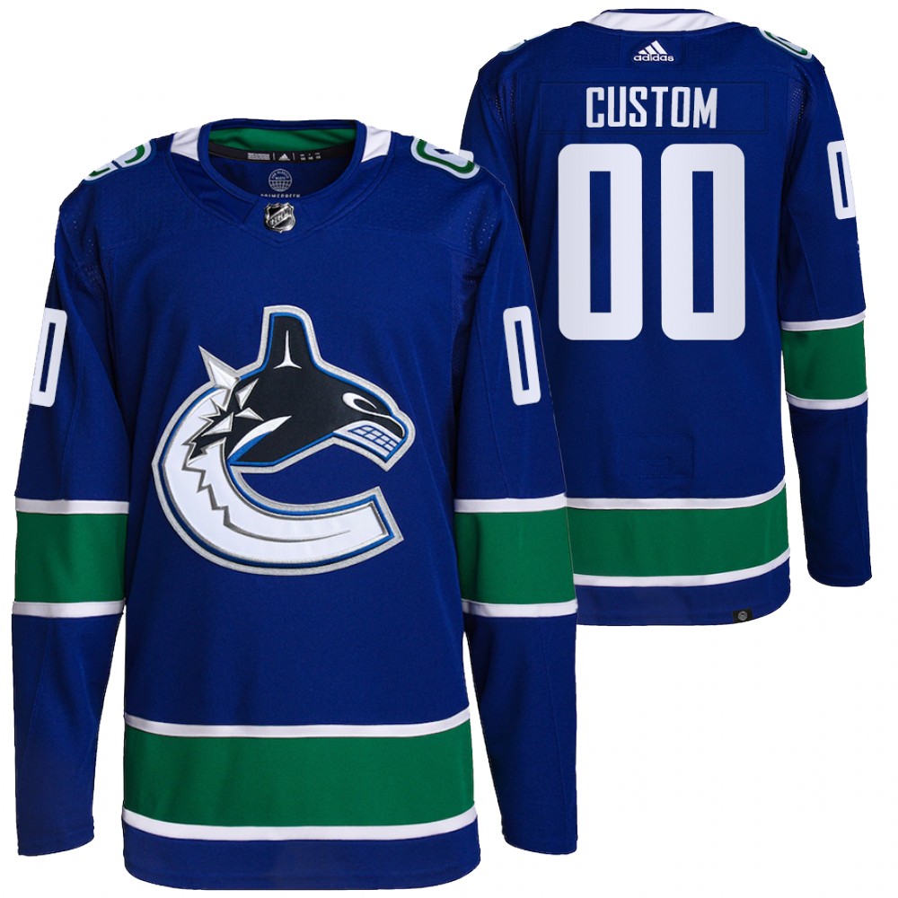 2021-22 Primegreen Authentic Vancouver Canucks Custom Blue Home Jersey