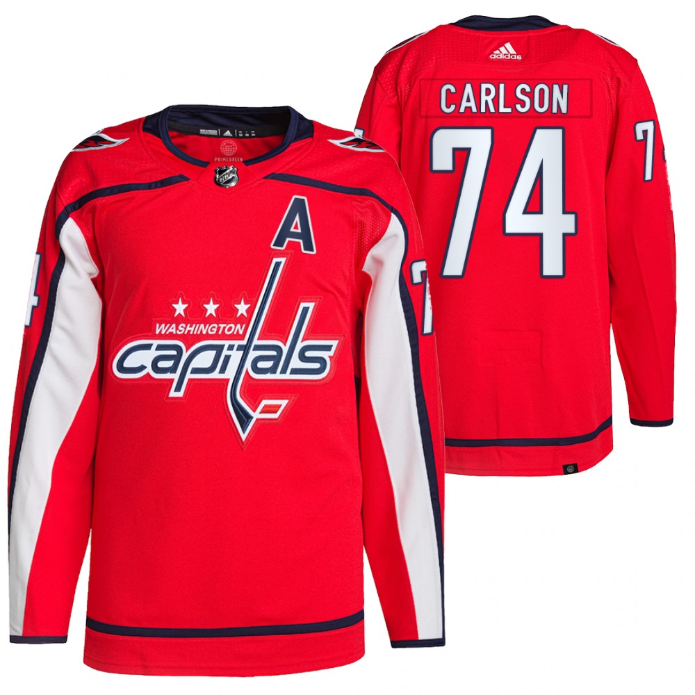 2021-22 Primegreen Authentic Washington Capitals John Carlson Red Home Jersey