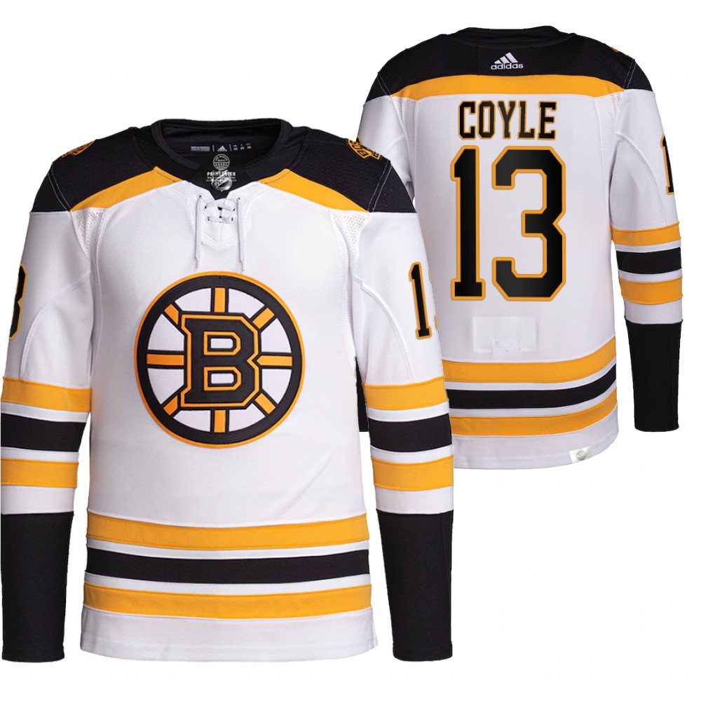 2021-22 Pro Authentic Boston Bruins Charlie Coyle White Away Jersey