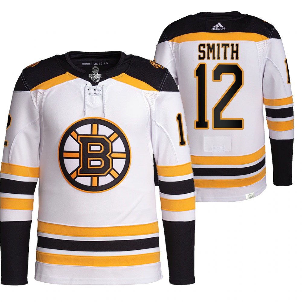 2021-22 Pro Authentic Boston Bruins Craig Smith White Away Jersey