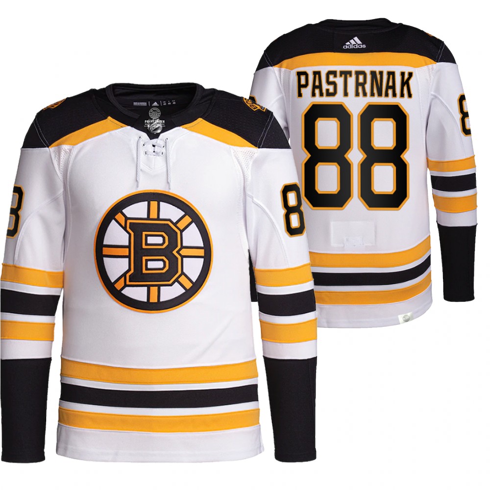 2021-22 Pro Authentic Boston Bruins David Pastrnak White Away Jersey