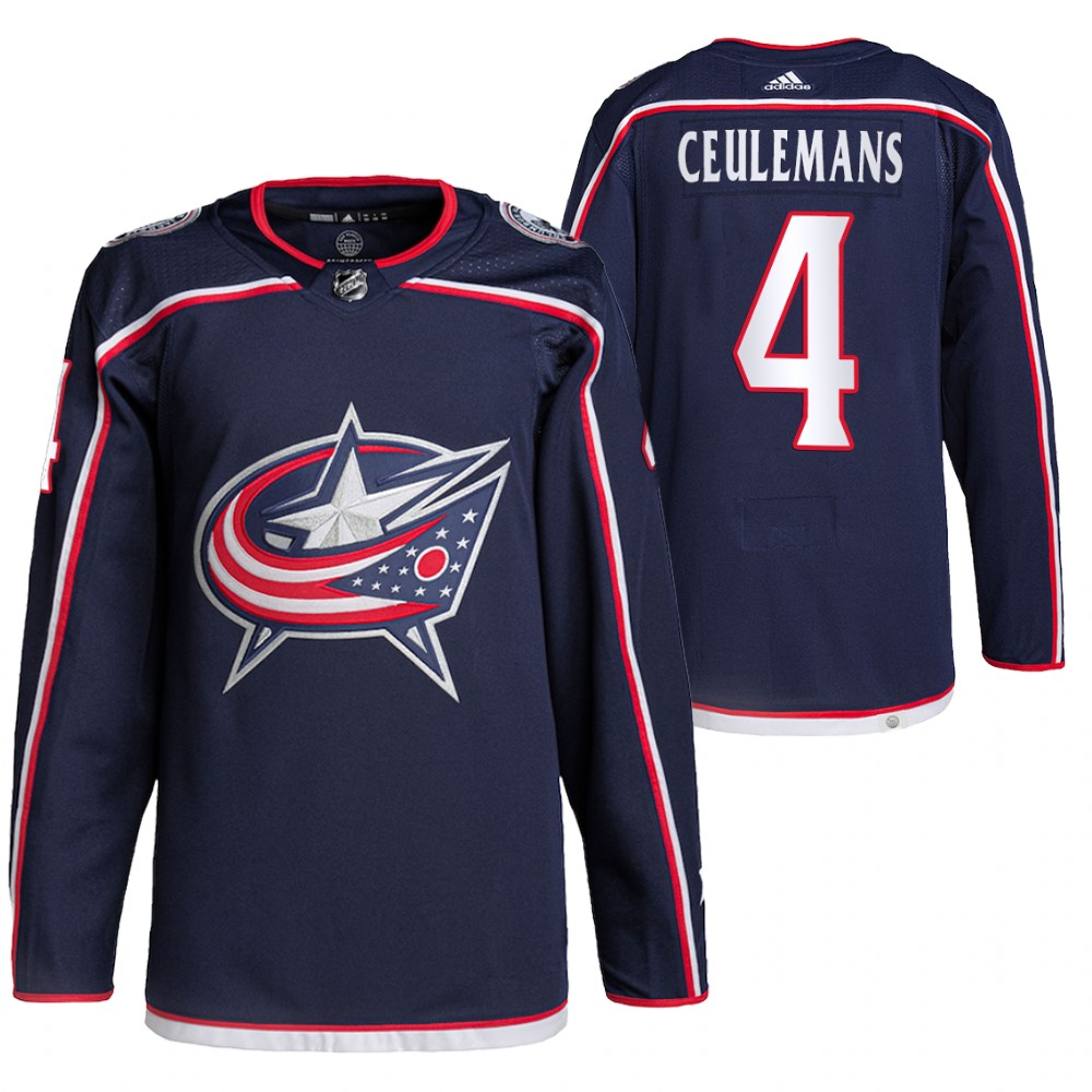 2021-22 Pro Authentic Columbus Blue Jackets Corson Ceulemans Navy Brooks Bandits 2021 Draft Jersey