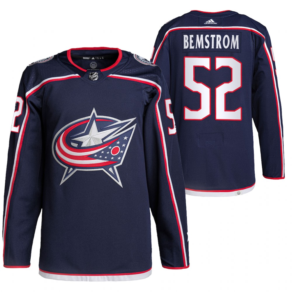 2021-22 Pro Authentic Columbus Blue Jackets Emil Bemstrom Navy Home Jersey
