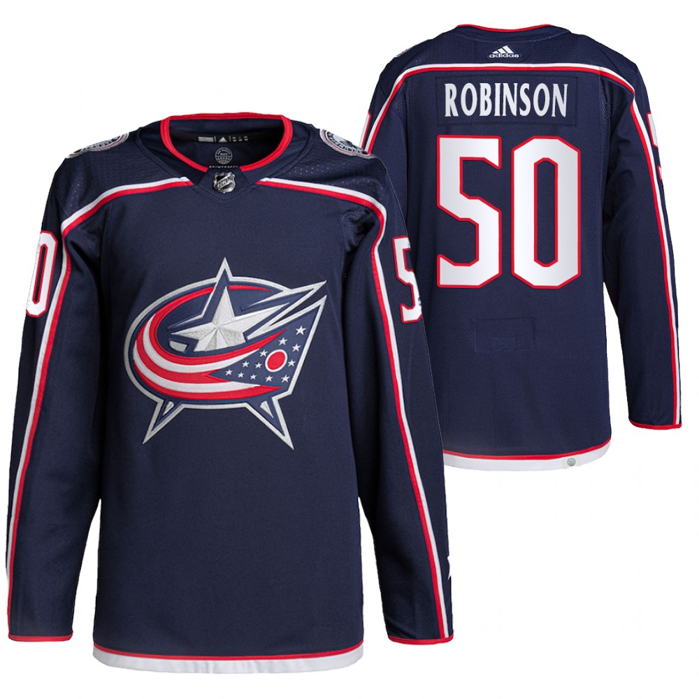 2021-22 Pro Authentic Columbus Blue Jackets Eric Robinson Navy Home Jersey
