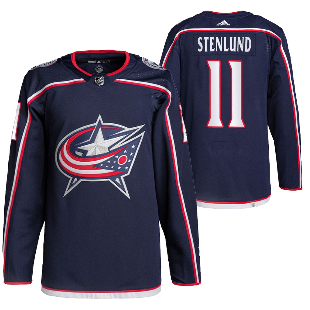 2021-22 Pro Authentic Columbus Blue Jackets Kevin Stenlund Navy Home Jersey