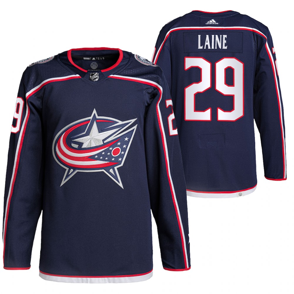 2021-22 Pro Authentic Columbus Blue Jackets Patrik Laine Navy Home Jersey