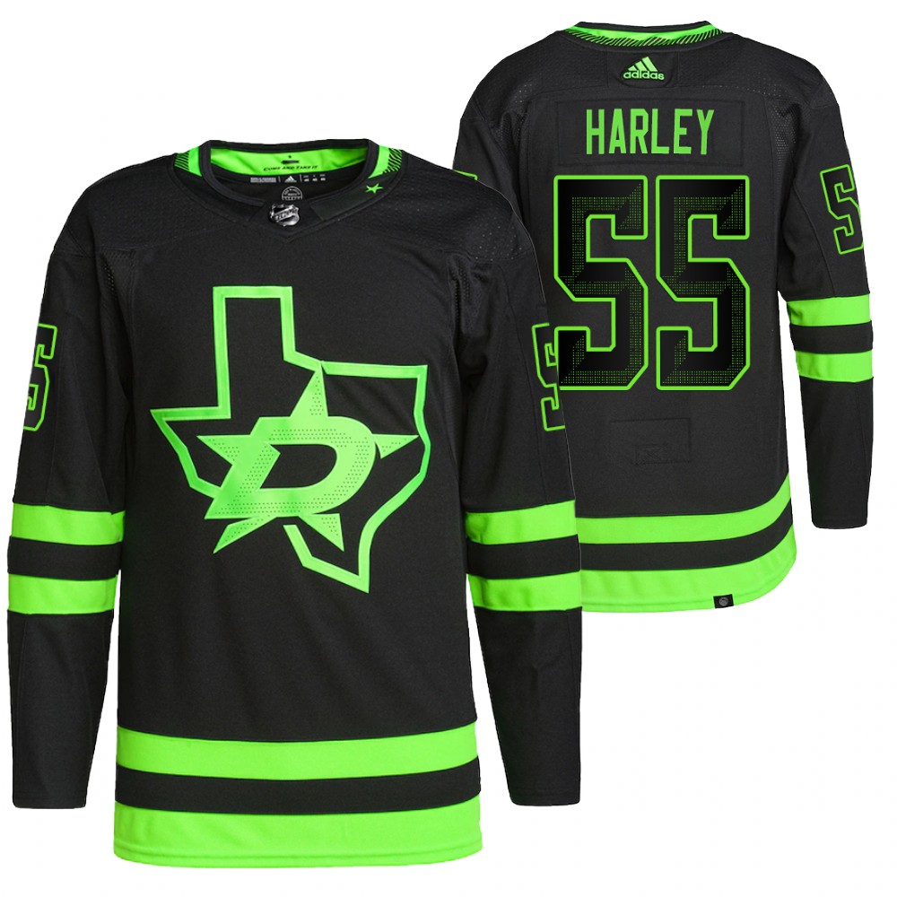 2021-22 Pro Authentic Dallas Stars Thomas Harley Black Alternate Jersey