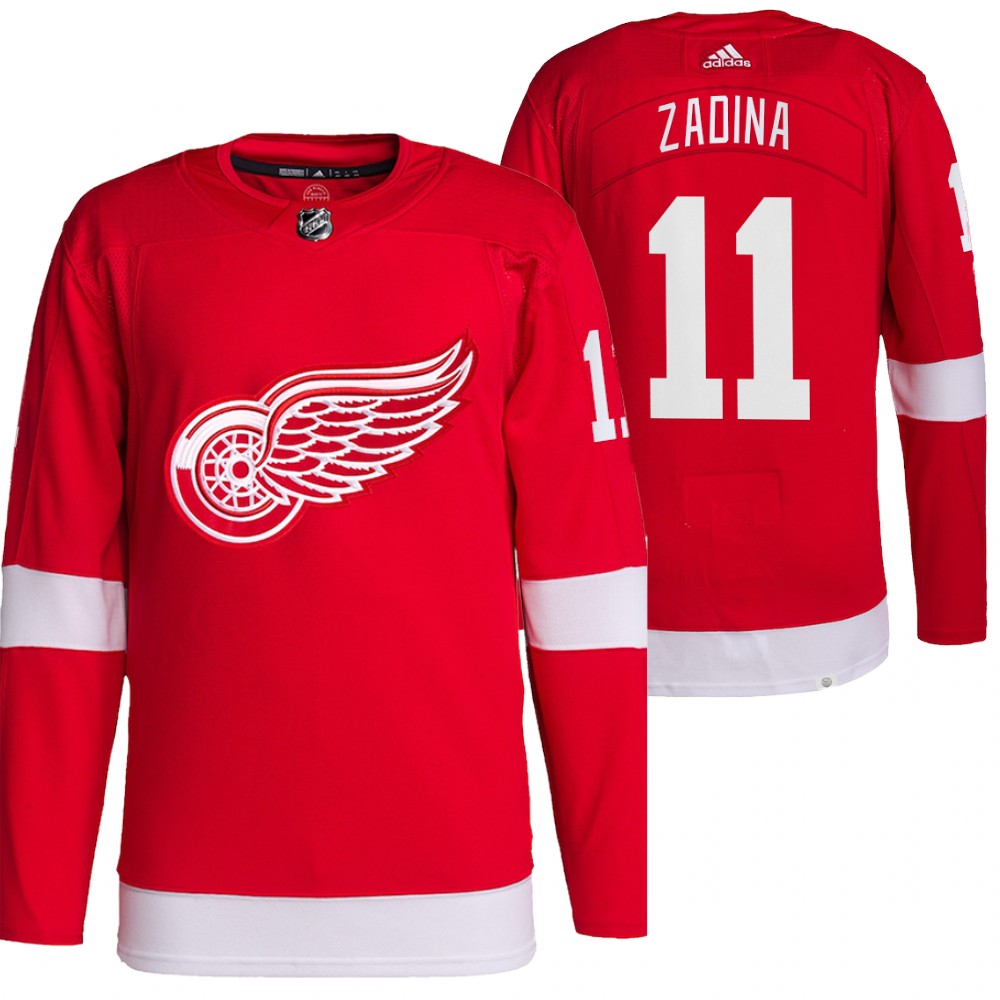 2021-22 Pro Authentic Detroit Red Wings Filip Zadina Red Home Jersey