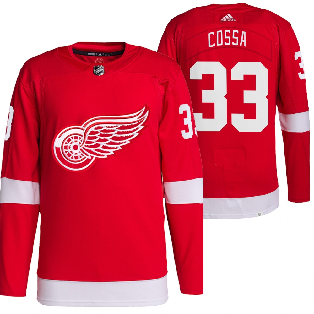 2021-22 Pro Authentic Detroit Red Wings Sebastian Cossa Red Edmonton Oil Kings 2021 Draft Jersey