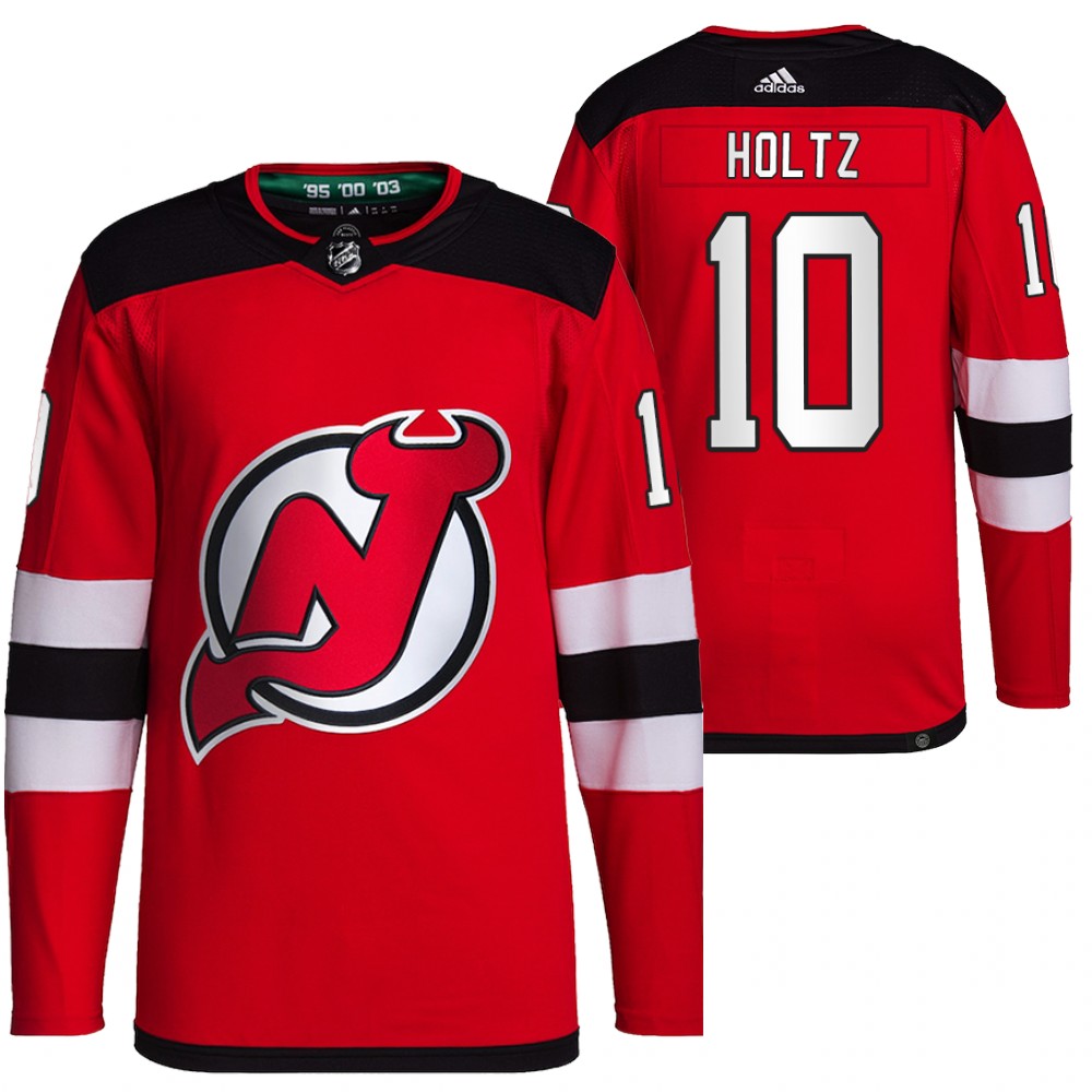 2021-22 Pro Authentic New Jersey Devils Alexander Holtz Red Home Jersey