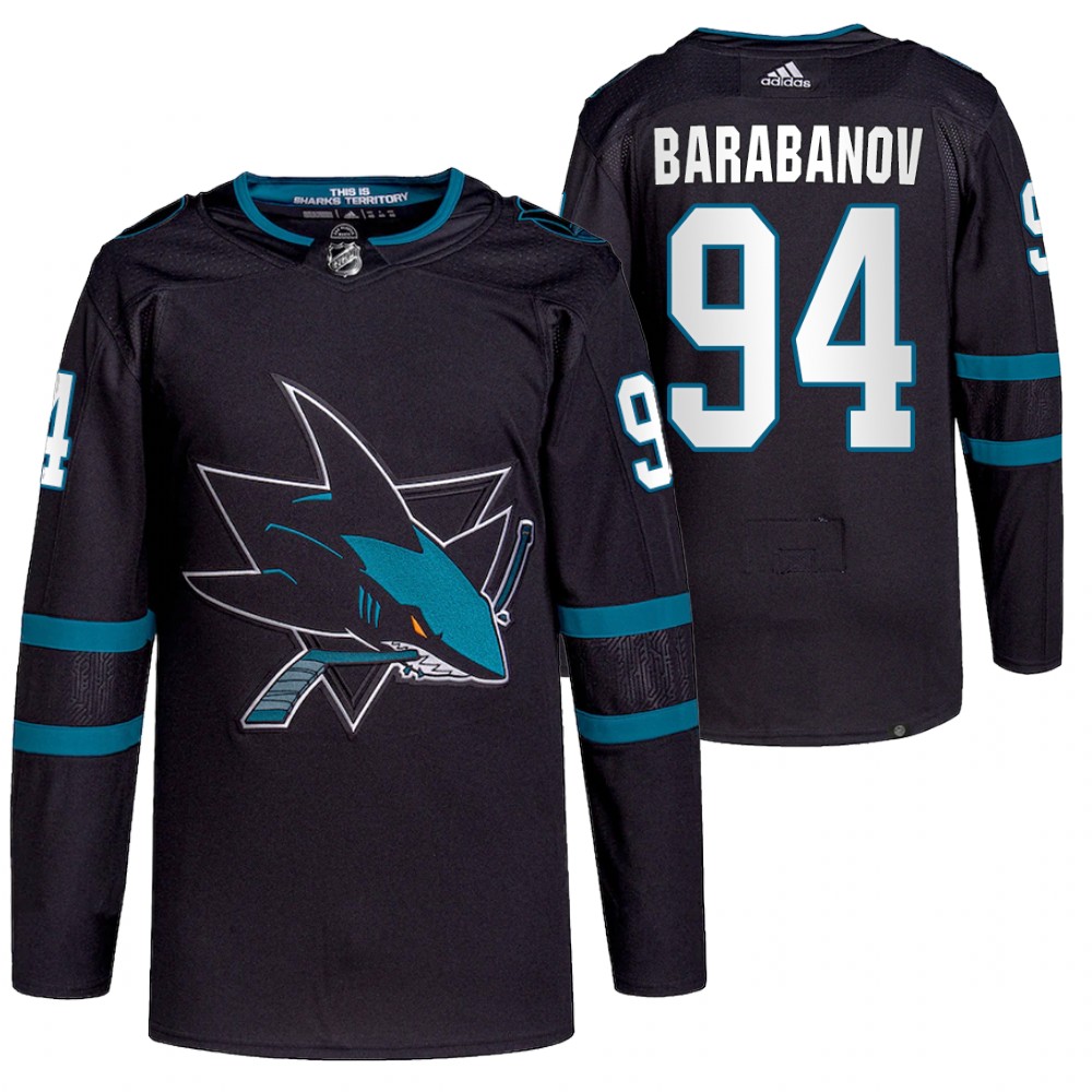 2021-22 San Jose Sharks Alexander Barabanov Black Authentic Pro Alternate Jersey