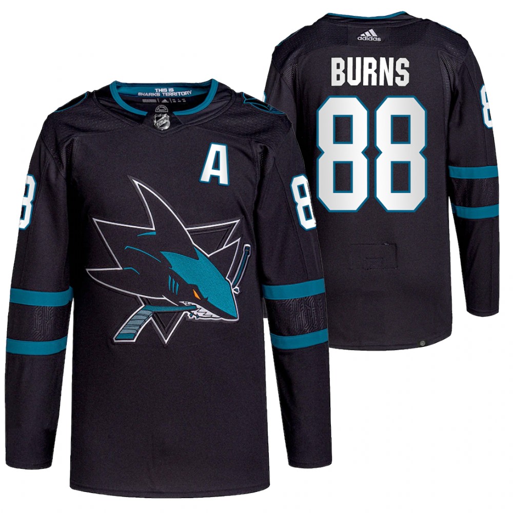2021-22 San Jose Sharks Brent Burns Black Authentic Pro Alternate Jersey