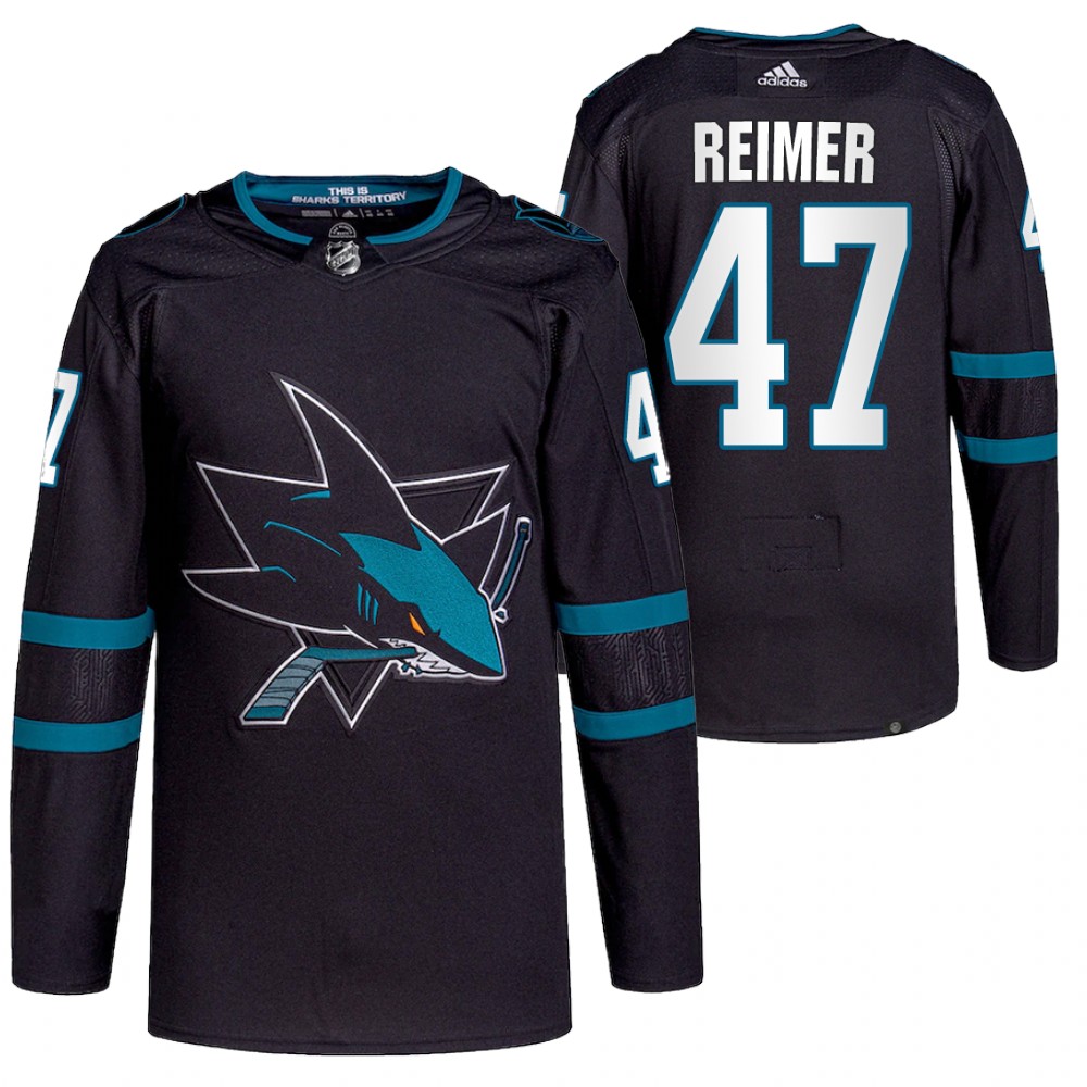 2021-22 San Jose Sharks James Reimer Black Authentic Pro Alternate Jersey