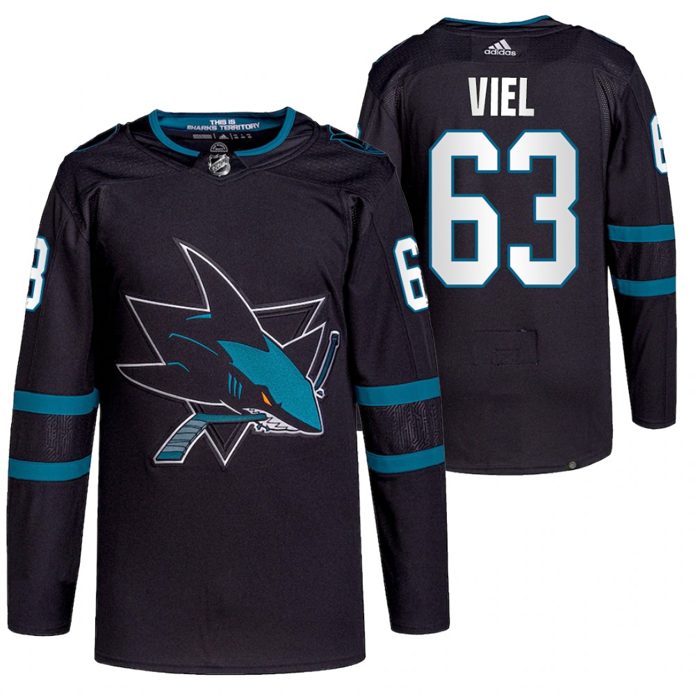2021-22 San Jose Sharks Jeffrey Viel Black Authentic Pro Alternate Jersey