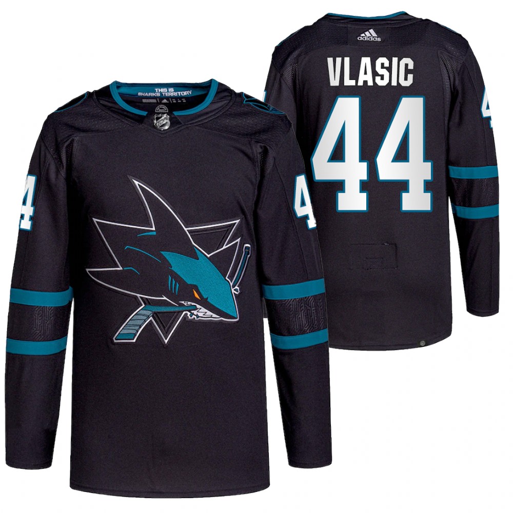 2021-22 San Jose Sharks Marc-Edouard Vlasic Black Authentic Pro Alternate Jersey