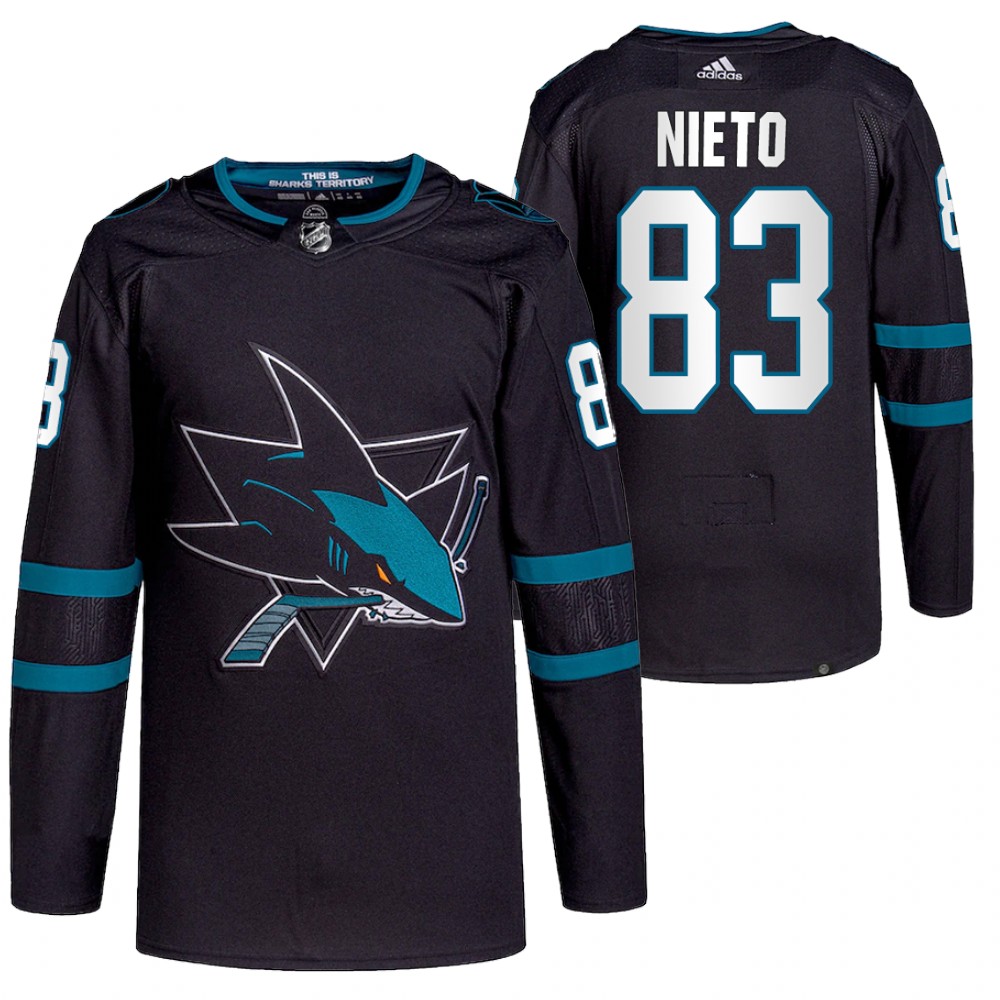 2021-22 San Jose Sharks Matt Nieto Black Authentic Pro Alternate Jersey