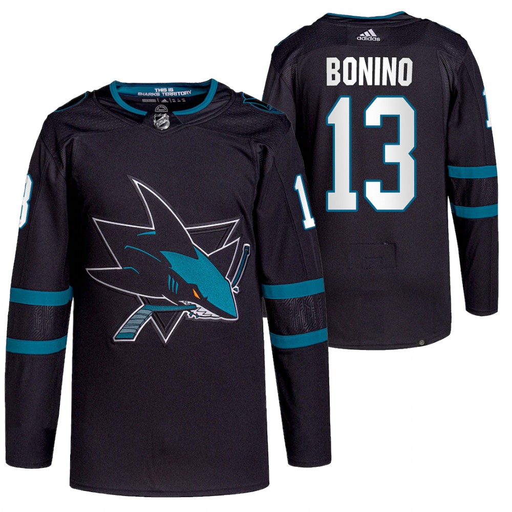 2021-22 San Jose Sharks Nick Bonino Black Authentic Pro Alternate Jersey