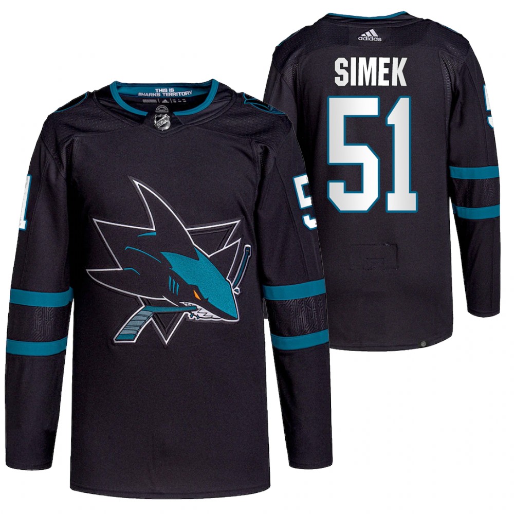 2021-22 San Jose Sharks Radim Simek Black Authentic Pro Alternate Jersey