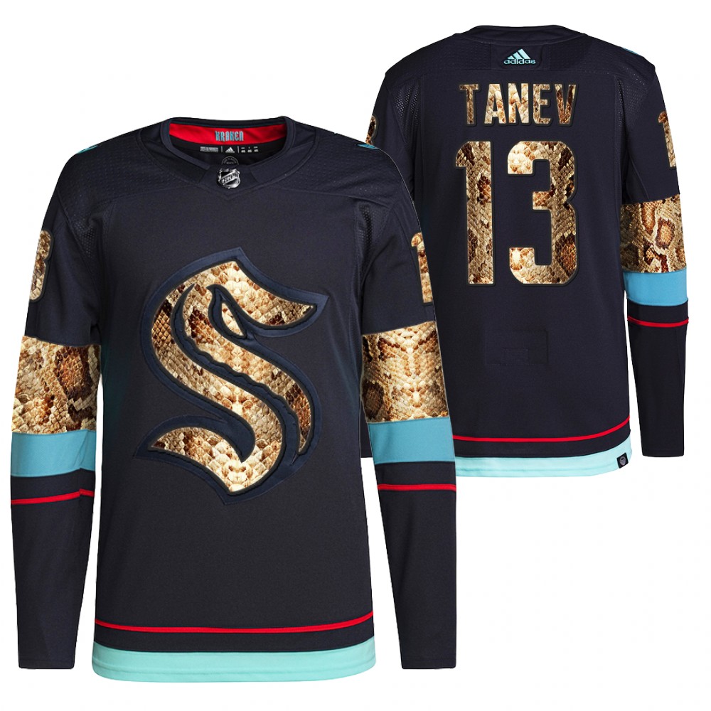 2021-22 Seattle Kraken Brandon Tanev Navy Python Skin Exclusive Edition Jersey