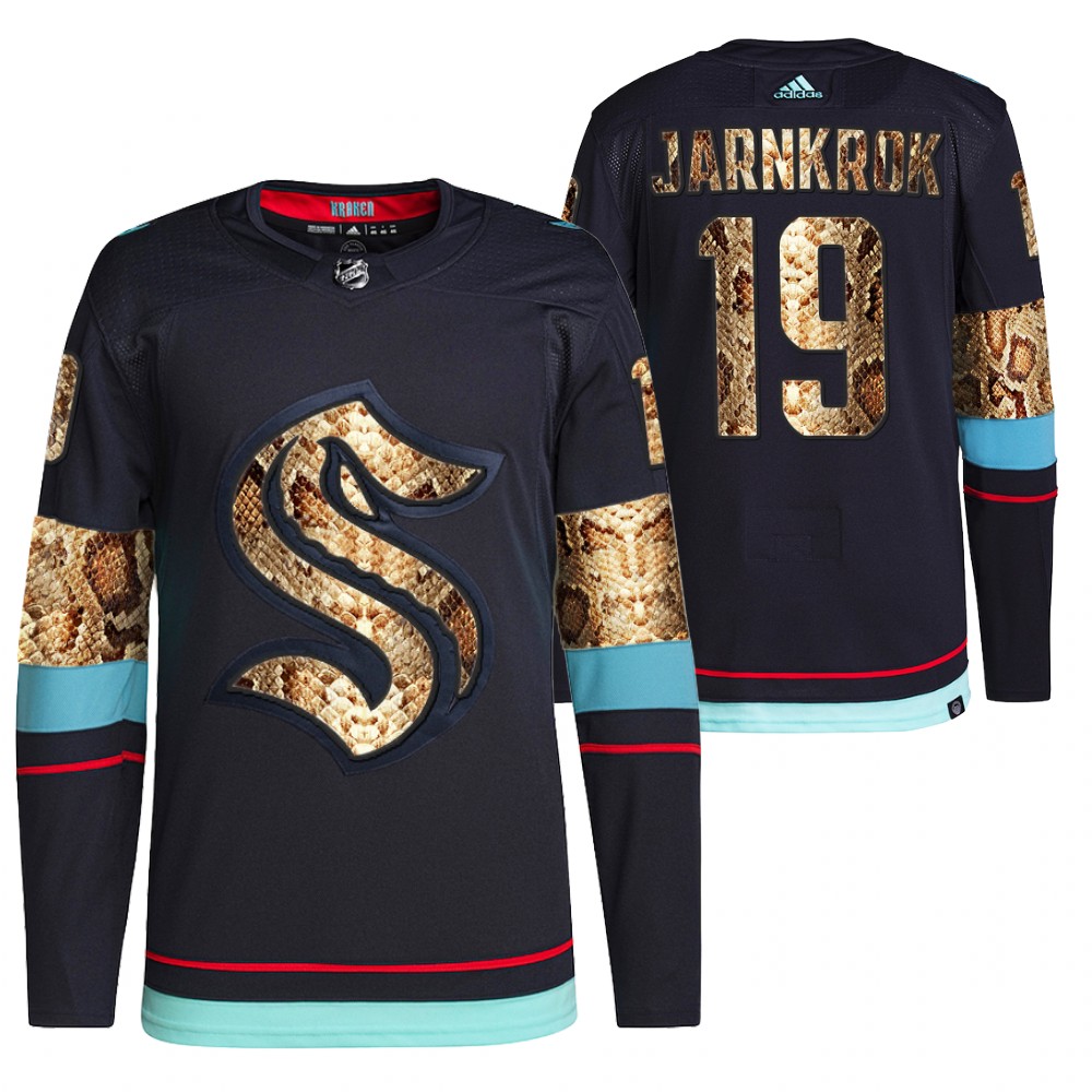 2021-22 Seattle Kraken Calle Jarnkrok Navy Python Skin Exclusive Edition Jersey